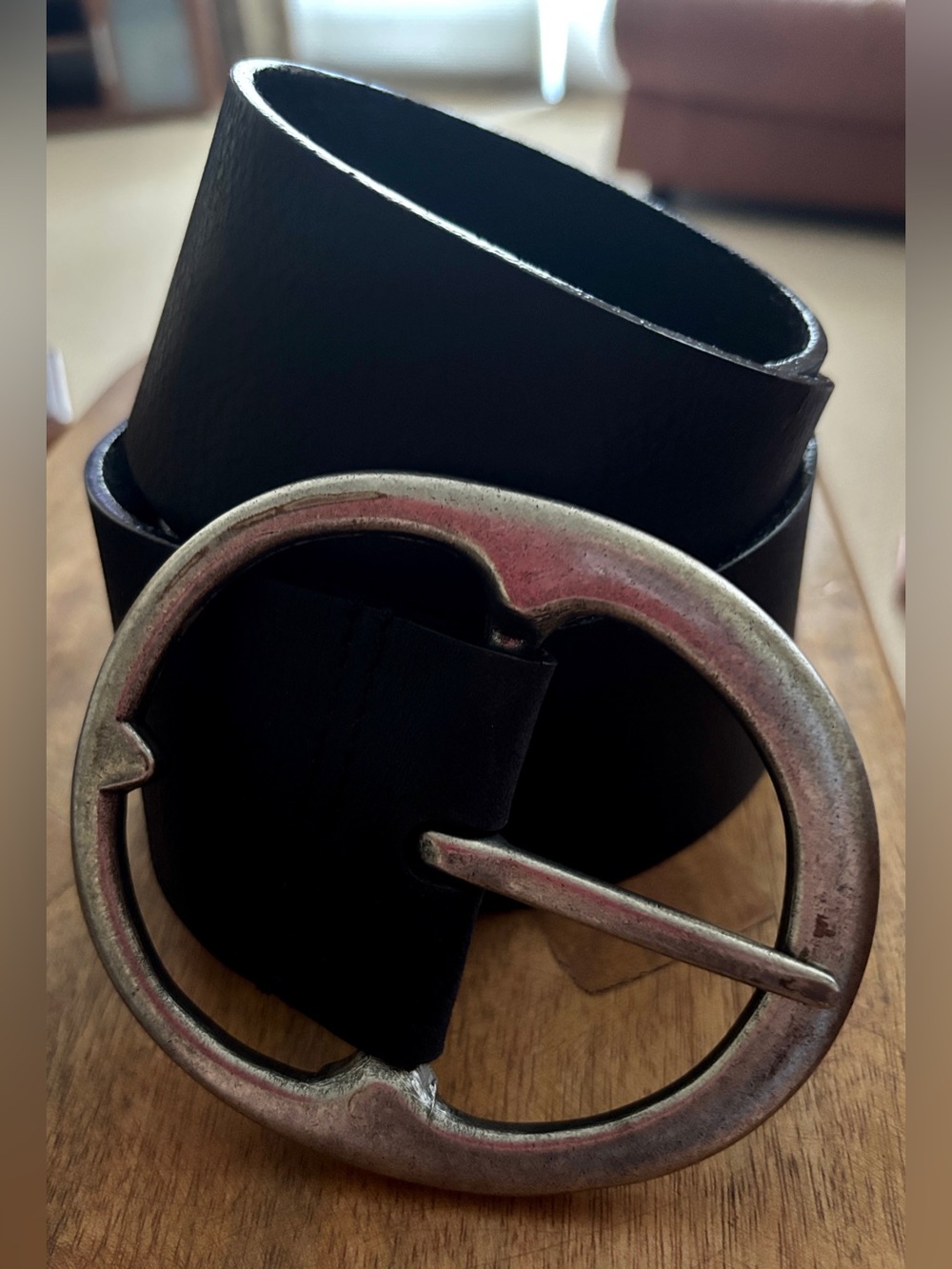 Free People - We The Free -Black Brando Leather Hip Belt - size M/L - Picture 9 of 12